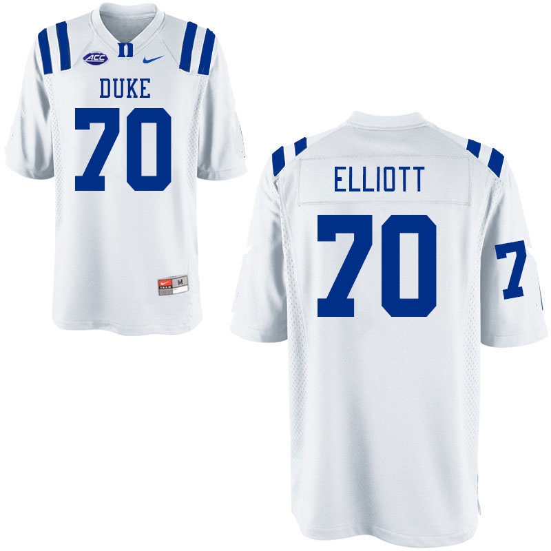 Duke Blue Devils #70 Scott Elliott College Football Jerseys Stitched Sale-White